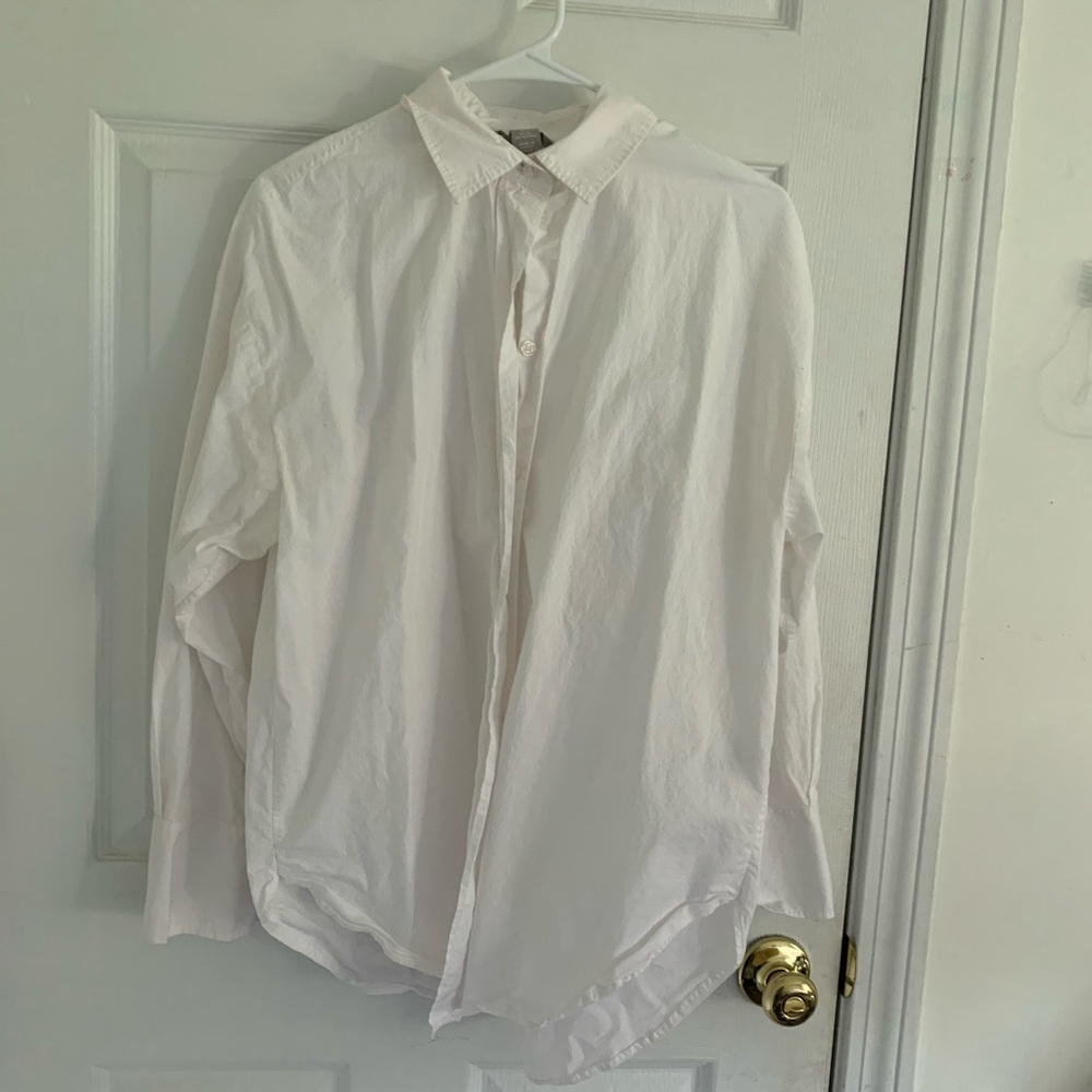 h&m white button down